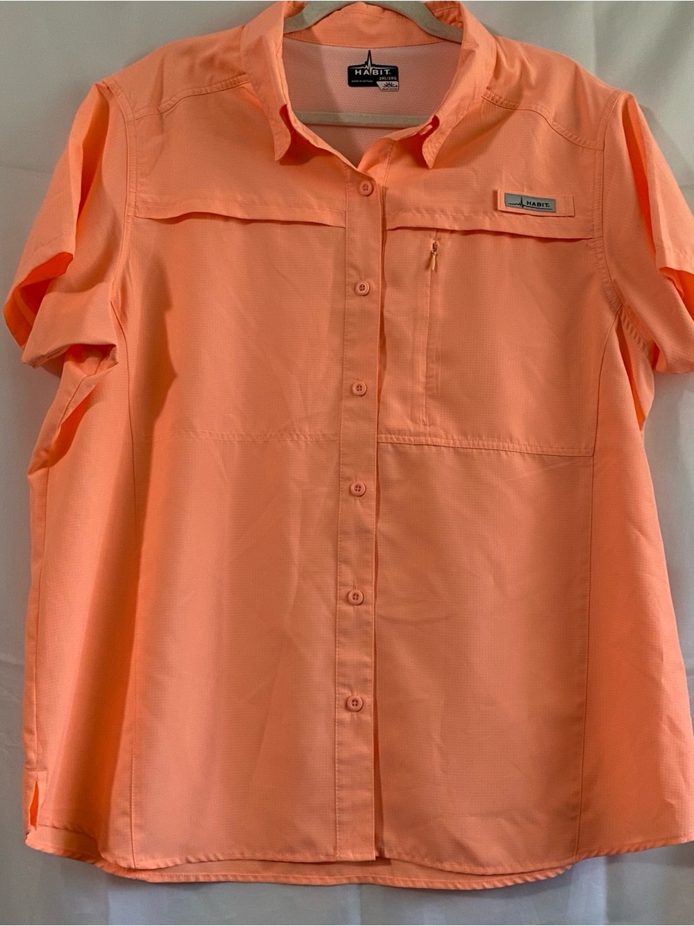 HABIT Men’s 2XL Coral UPF 40+ Vented Fishing Shirt